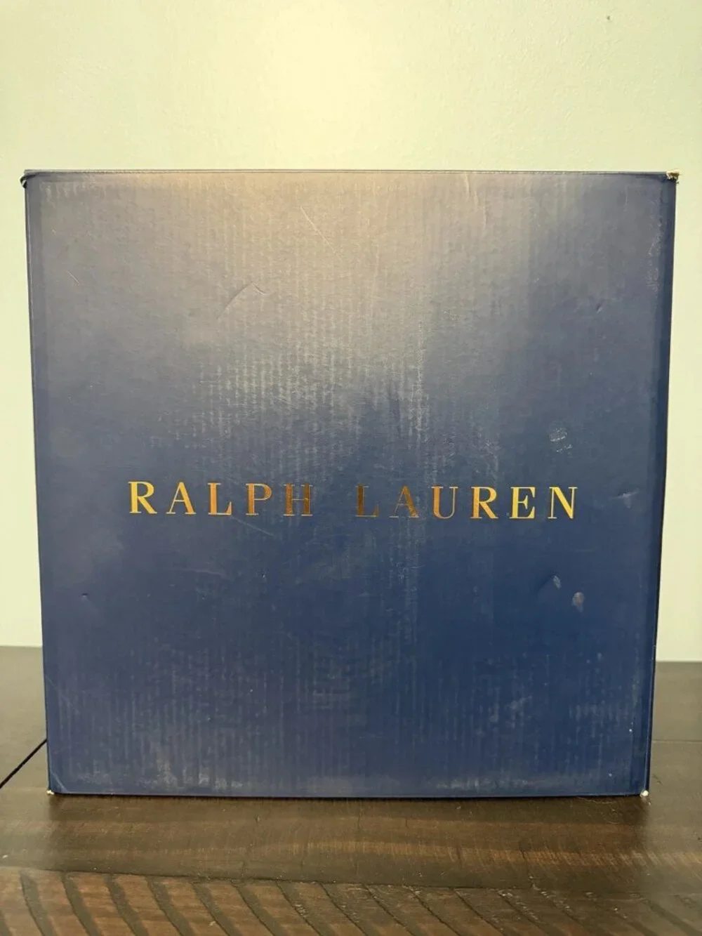 NEW w/Box & Tags - Ralph Lauren (Wyatt) Salad Bowl White- Brown Strap Handles
